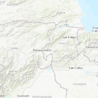 Map showing location of Sabana de Parra (10.121110, -69.036390)