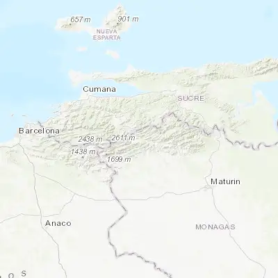 Map showing location of San Antonio (10.119140, -63.725350)