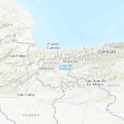 Map showing location of San Joaquín (10.260610, -67.793480)