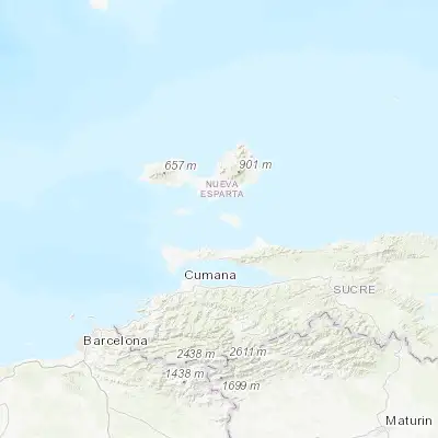 Map showing location of San Pedro de Coche (10.781310, -63.996750)