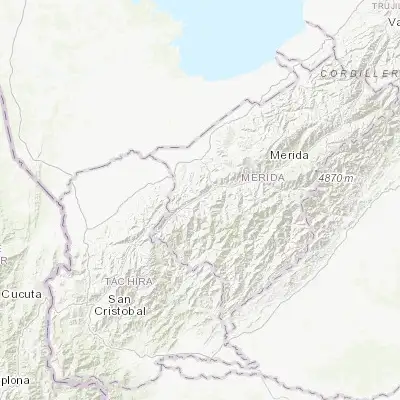 Map showing location of Santa Cruz de Mora (8.399250, -71.640820)