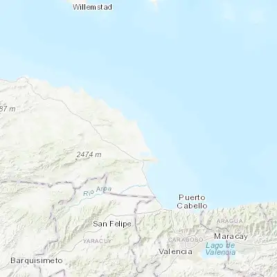 Map showing location of Tocuyo de La Costa (11.035700, -68.374480)