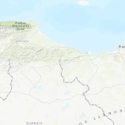 Map showing location of Valle de Guanape (9.909990, -65.674050)