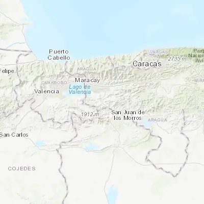 Map showing location of Villa de Cura (10.038630, -67.489380)