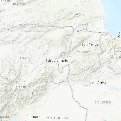 Map showing location of Yaritagua (10.080810, -69.124200)