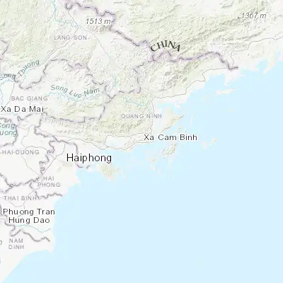 Map showing location of Cẩm Phả (21.010040, 107.273450)