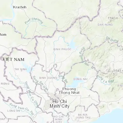 Map showing location of Đồng Xoài (11.534950, 106.883240)