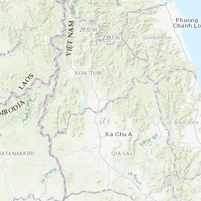 Map showing location of Kon Tum (14.354510, 108.007590)