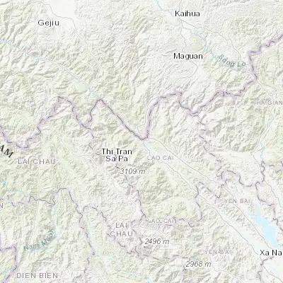 Map showing location of Lào Cai (22.485560, 103.970660)