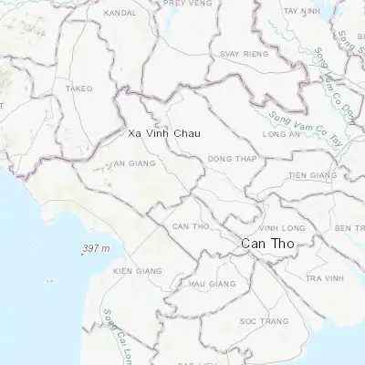 Map showing location of Long Xuyên (10.386390, 105.435180)