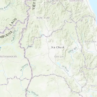 Map showing location of Pleiku (13.983330, 108.000000)