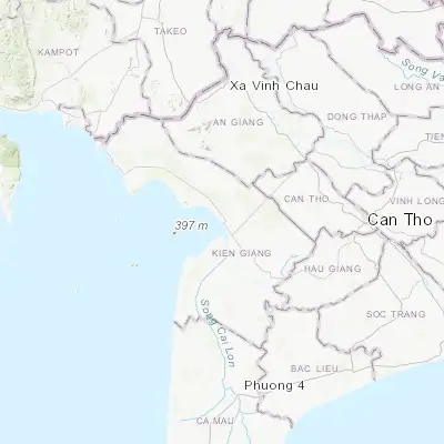 Map showing location of Rạch Giá (10.012450, 105.080910)