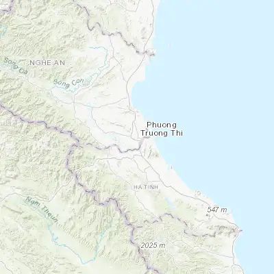 Map showing location of Yên Vinh (18.666670, 105.666670)