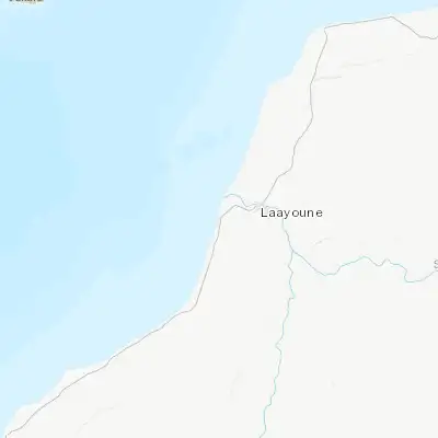 Map showing location of Laayoune Plage (27.096110, -13.415830)