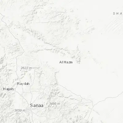 Map showing location of Al Ḩazm (16.164060, 44.776920)