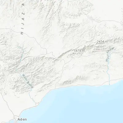 Map showing location of Jawf al Maqbābah (13.837830, 45.834880)