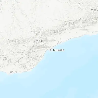 Map showing location of Mukalla (14.542480, 49.124240)
