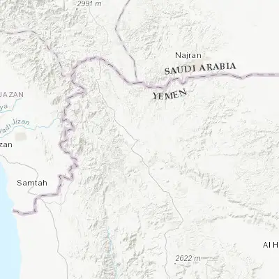 Map showing location of Sa'dah (16.940210, 43.763930)
