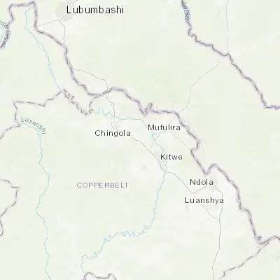 Map showing location of Chambishi (-12.632470, 28.053670)