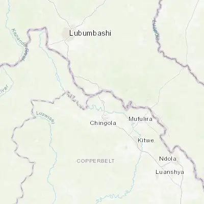 Map showing location of Chililabombwe (-12.364750, 27.822860)