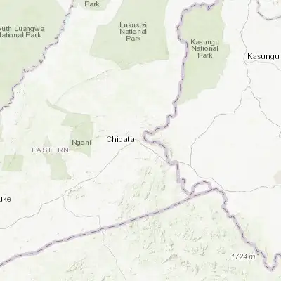 Map showing location of Chipata (-13.633330, 32.650000)