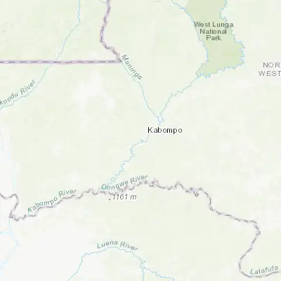 Map showing location of Kabompo (-13.592680, 24.200810)