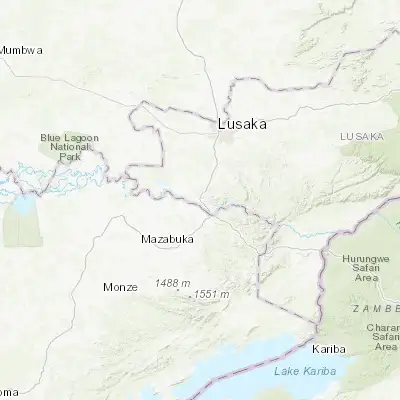 Map showing location of Kafue (-15.769110, 28.181360)