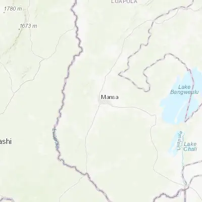 Map showing location of Mansa (-11.199760, 28.894310)