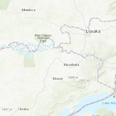 Map showing location of Mazabuka (-15.856010, 27.748000)