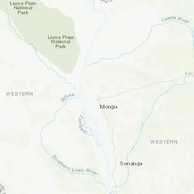 Map showing location of Mongu (-15.248350, 23.127410)