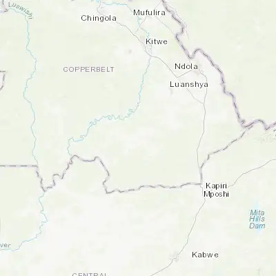 Map showing location of Mpongwe (-13.509140, 28.155040)