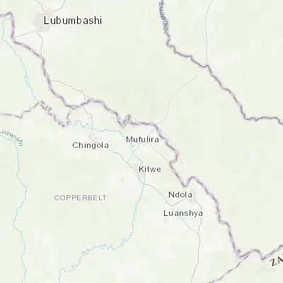 Map showing location of Mufulira (-12.549820, 28.240710)