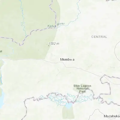 Map showing location of Mumbwa (-14.982930, 27.061900)