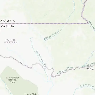 Map showing location of Zambezi (-13.543230, 23.104670)