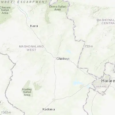 Map showing location of Chinhoyi (-17.366670, 30.200000)