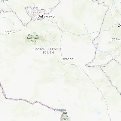Map showing location of Gwanda (-20.936220, 29.006980)