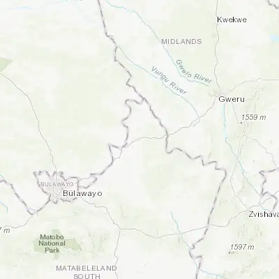 Map showing location of Insiza (-19.783330, 29.200000)