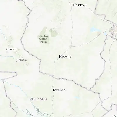 Map showing location of Kadoma (-18.333280, 29.915340)