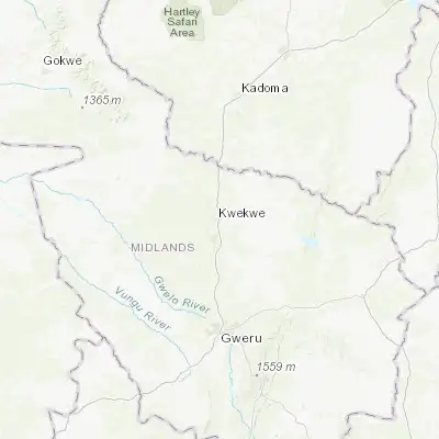 Map showing location of Kwekwe (-18.928090, 29.814860)