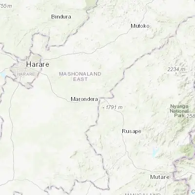 Map showing location of Macheke (-18.139010, 31.849330)