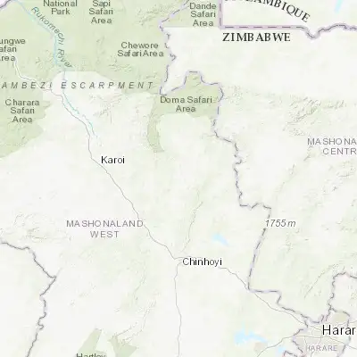 Map showing location of Mhangura (-16.893870, 30.168280)