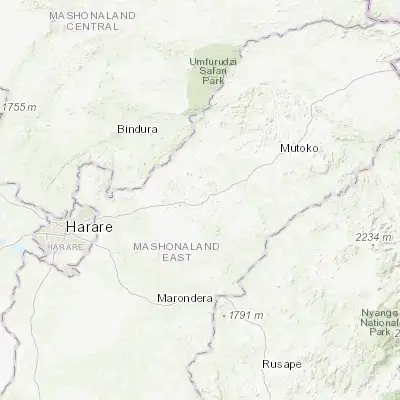 Map showing location of Murehwa (-17.643220, 31.784000)