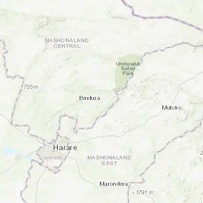 Map showing location of Shamva (-17.311590, 31.575610)